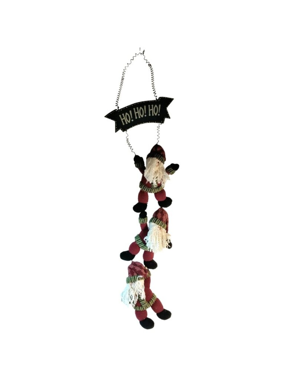 Santa Claus Plush Wall Hanging Decoration Ho Ho Ho Sign 34 inch
